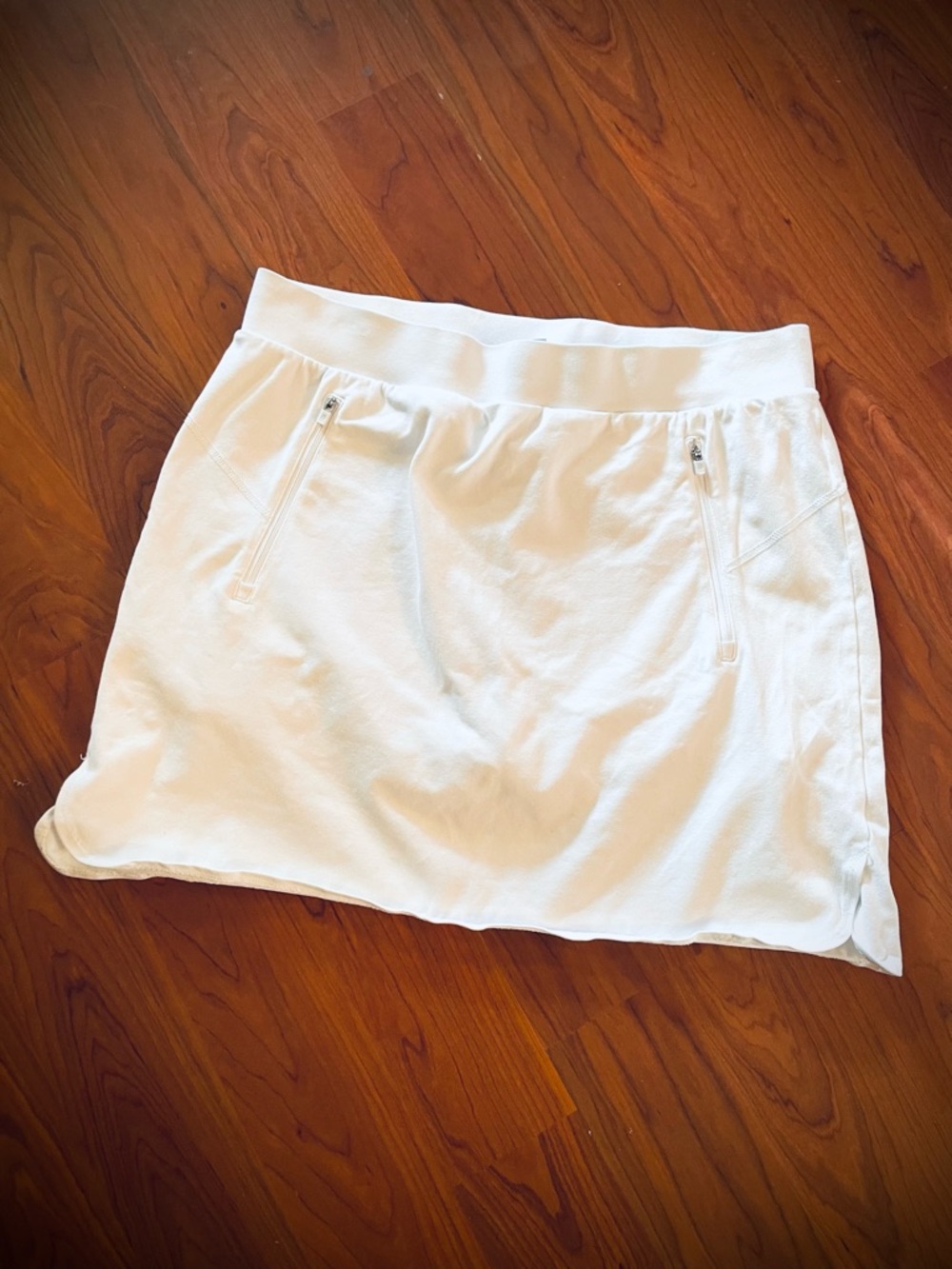 T by Talbots White Skort Women's Sz L Zipper Pockets Tennis Pickleball Skirt
